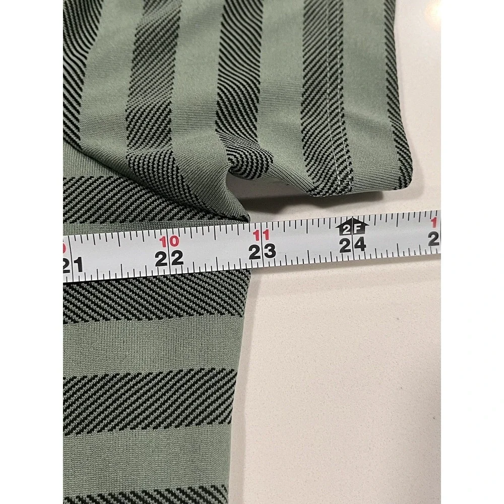 Nike dri-fit golf men's polo green striped short sleeve shirt large AK53